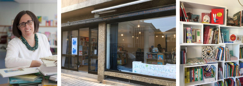 Pour la littérature jeunesse lusophone, suivez la guide Teresa Cunha, propriétaire de la « livraria infantil Salta Folhinhas » à Porto. (© Teresa Cunha privé et Dominique Petre)