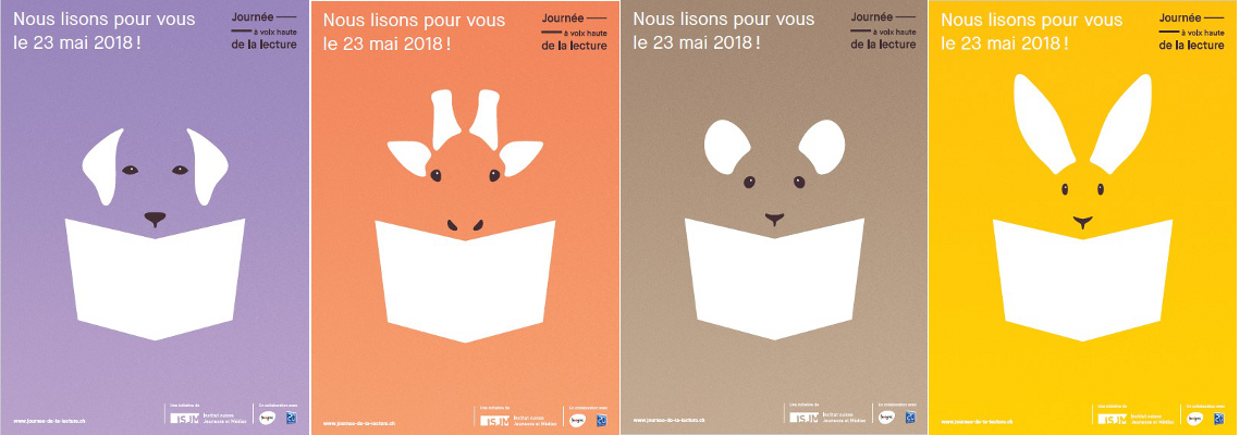 différentes affiches journée de la lecture à voix haute